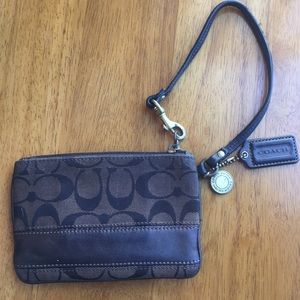 Brown Coach wristlet